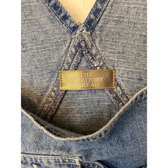 The Territory Ahead Blue Jean Denim Short Overalls Size 14 XL 100% Cotton - Picture 3 of 6
